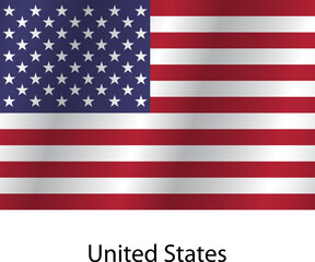 Flag of the country United States on a white background