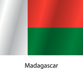 Flag of the country Madagascar on a white background