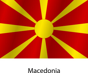 Flag of the country Macedonia on a white background