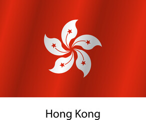 Obraz premium Flag of the country Hong Kong on a white background