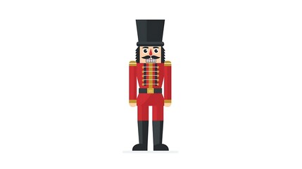 Colorful Nutcracker Character with Tall Hat and Bright Uniform