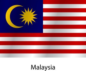 Flag of the country Malaysia on a white background