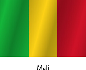 Flag of the country Mali on a white background