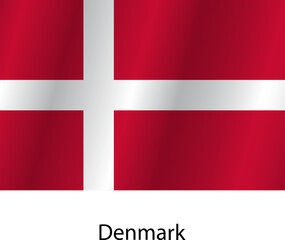 Fototapeta premium Flag of the country Denmark on a white background