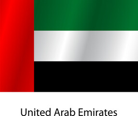 Flag of the country United Arab Emirates on a white background