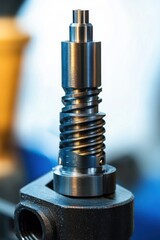 Macro Photography of a Dental Implant Detailed Closeup on White Background