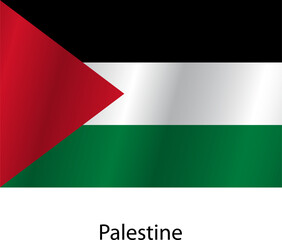 Flag of the country Palestine on a white background