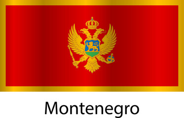 Flag of the country Montenegro on a white background