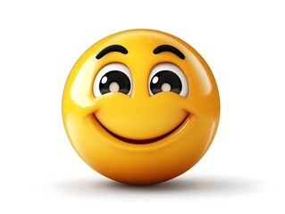 Fototapeta premium Cheerful Emoji on White.