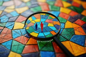 Fototapeta premium Magnified Mosaic: Colorful Geometric Patterns