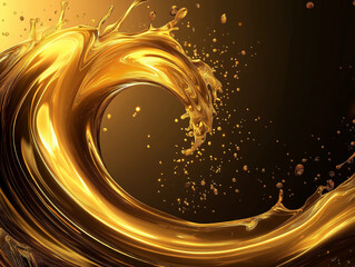 golden liquid. The composition is rich in texture and detail, emphasizing the interplay of light and movement