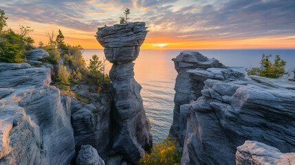 Flowerpot Island, Ontario – Unique rock formations in Georgian Bay