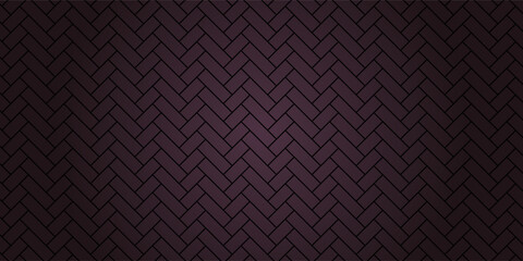 Diagonal lines vector pattern on a seamless dark purple background. Geometric linear brick grid pattern. Luxurious linear mosaic texture pattern