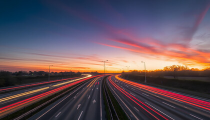Obraz premium UK, England, Motorway A3 dusk, studio photography. isolated with white highlights