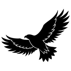 Obraz premium a sharp and clean black silhouette of an eagle soaring with its wings fully spread 