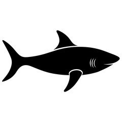 Obraz premium a sleek black silhouette of a shark swimming 
