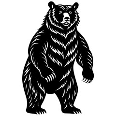 Obraz premium a strong black silhouette of a bear standing on its hind legs, 