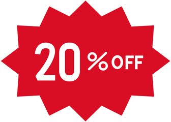 Red 20% off sale shock bubble

