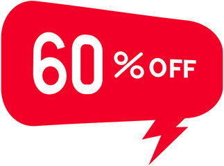 Red 60% off sale bubble box Icon