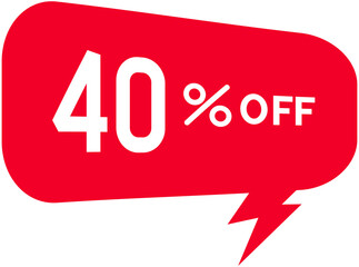 Red 40% off sale bubble box Icon