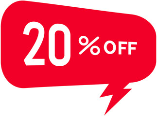 Red 20% off sale bubble box Icon
