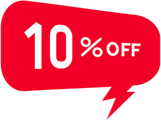 Red 10% off sale bubble box Icon