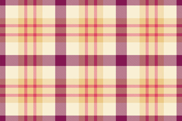 Retail tartan vector fabric, checks seamless textile check. Spanish pattern plaid texture background in antique white and amber colors.