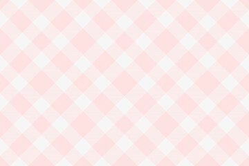 Checked pattern tartan vector, age seamless background textile. Invitation plaid fabric texture check in misty rose and white colors.