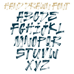 Handwritten lettering vector font aphabet. Letters isolated on white background.