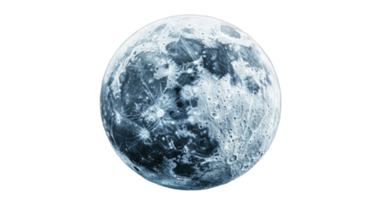 Bright full moon illuminates the night sky