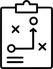 Fototapeta premium Strategic planning in outline icon style, management and organization category theme.