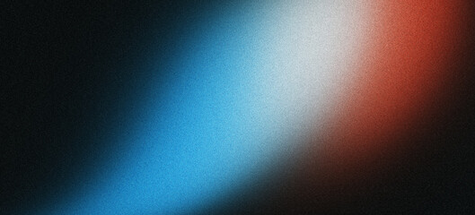 Grainy background, with blue and red abstract glowing color shapes for dark noise banner, poster and wallpaper backdrop design