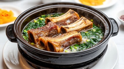 Fototapeta premium Beef Tendon concept. Braised beef tendon in a flavorful broth