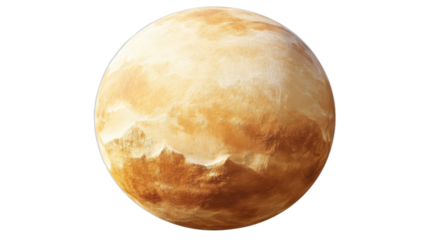 Detailed view of the planet Venus with clouds