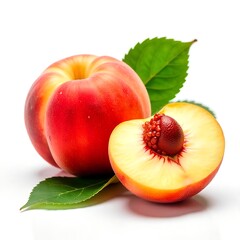 Radiant Peach Perfection: A Juicy Close-Up in Stunning Detail realistic peach