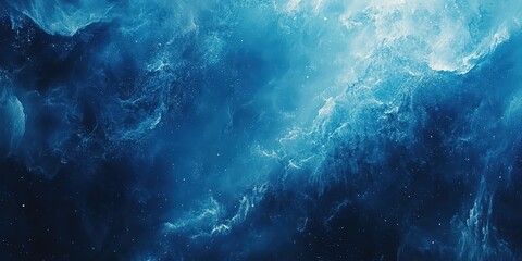Obraz premium A mesmerizing deep blue and white galaxy spirals in an intricate dance of stars and swirling patterns, revealing its vast cosmic beauty in this intimate close-up view