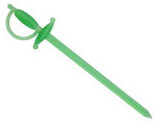 Skewer for canape stick in the form of a sword isolated on a transparent background. Completely in focus. Full depth of field. PNG.