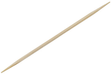 Wooden toothpick isolated on a transparent background. Completely in focus. Full depth of field. PNG.