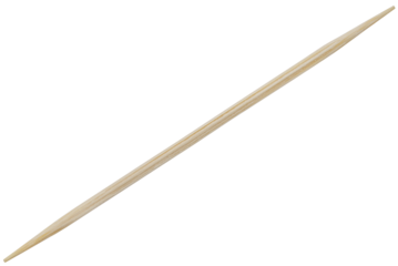 Wooden toothpick isolated on a transparent background. Completely in focus. Full depth of field. PNG.