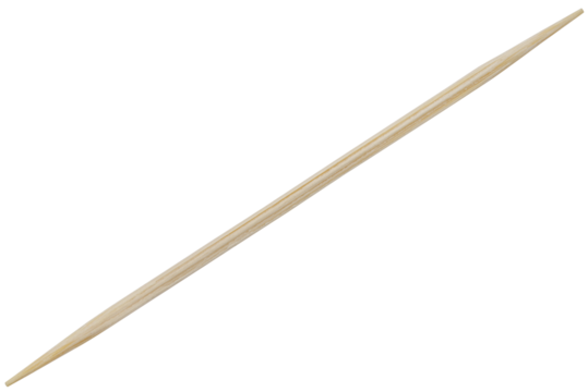 Wooden toothpick isolated on a transparent background. Completely in focus. Full depth of field. PNG.