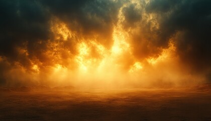 Desert Landscape Sandstorm Dramatic Sky Epic Apocalypse 3D Illustration