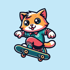 cat on a skateboard