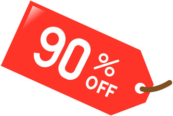 90% off sale tag discount icon 