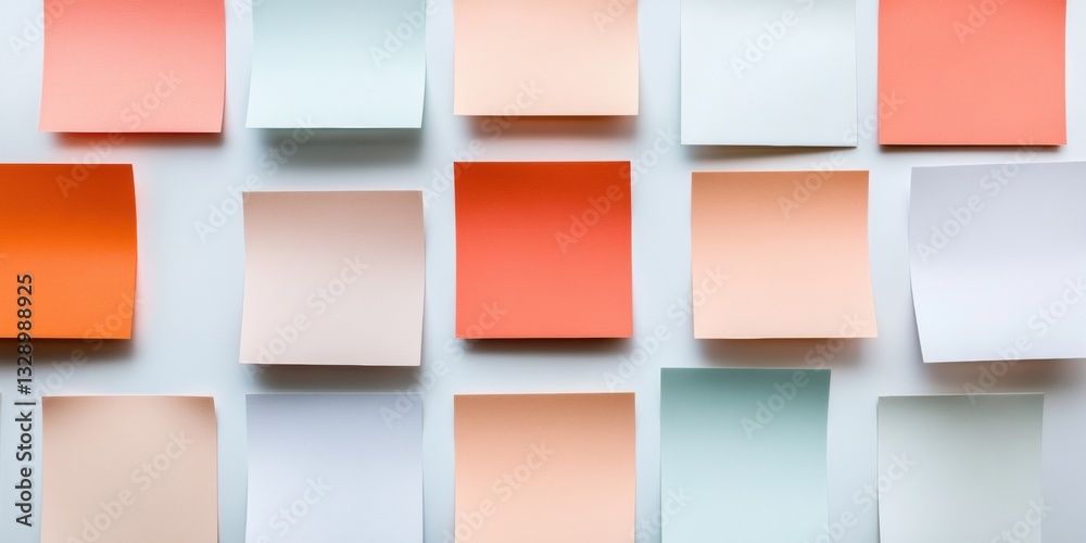 Leinwandbilder Minimalist Workspace Strategy Collaborative Color-Coded Post-It Planning for Dynamic Team Productivity and Agile Visual Communication Design