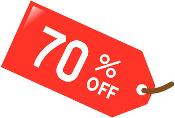 70% off sale tag discount icon 