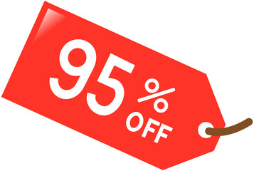 95% off sale tag discount icon 