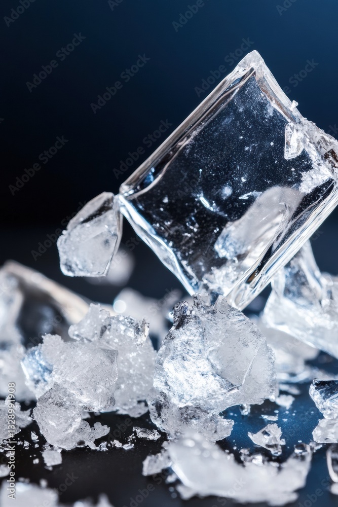 Poster crystalline moments avant-garde ice exploring geometric textures in minimalist design - high-resolut