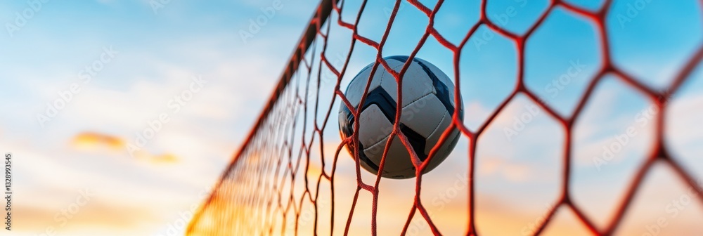 Aufkleber dynamic sports performance imagery soccer goal net breakthrough - minimalist athletic achievement vi