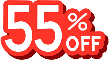 55% Percent Off Icon Cartoon Style