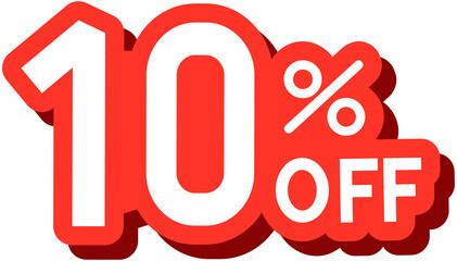 10% Percent Off Icon Cartoon Style